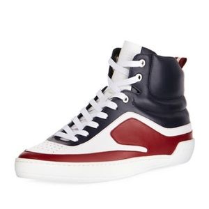 Bally Garnet Size 13 red white and blue high tops